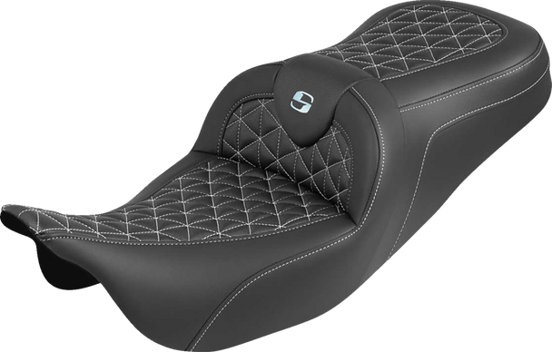 Saddlemen 808-07B-21005 RoadSofa Tri Gripper Seat - FLH/FLT 08-25