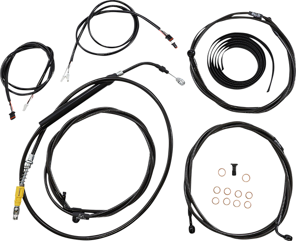La Choppers LA-8058KT3-19B Complete Plug-and-Play Cable Kit - ABS - Black