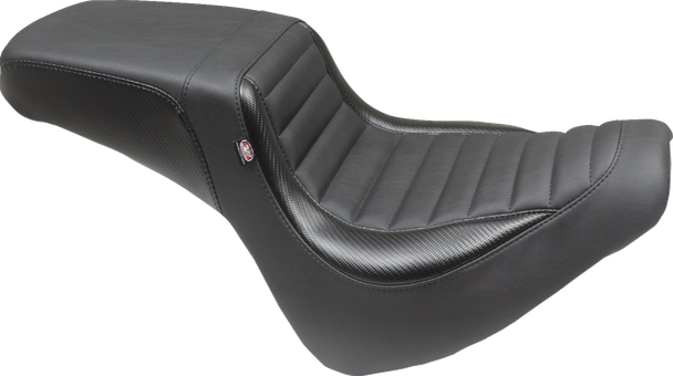 Mustang 76005 Squareback Seat - Black - Tuck-n-Roll - Fat Bob 18-23