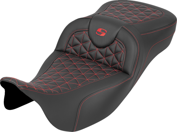 Saddlemen 808-07B-21104 RoadSofa Tri Gripper Seat - Ext Reach - FLH/FLT 08-25