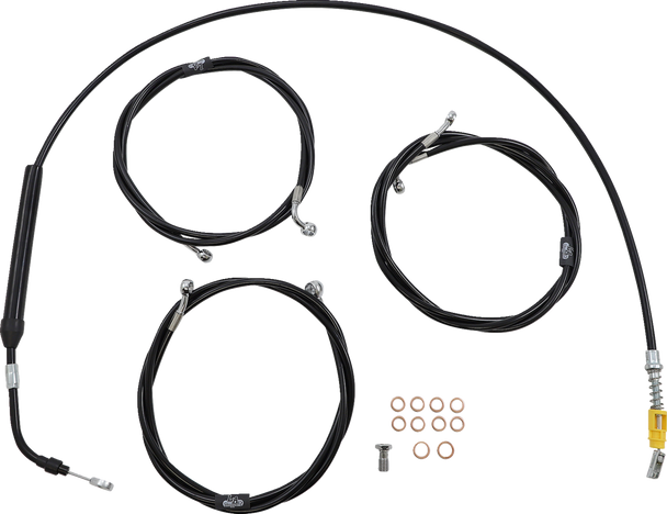 La Choppers LA-8056KT-13B Standard Black Vinyl Handlebar Cable/Brake Line Kit