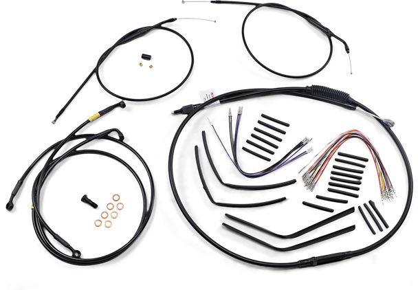 Burly Brand B30-1190 Jail Bar Cable Kit - Black Vinyl - 96-05 Dyna