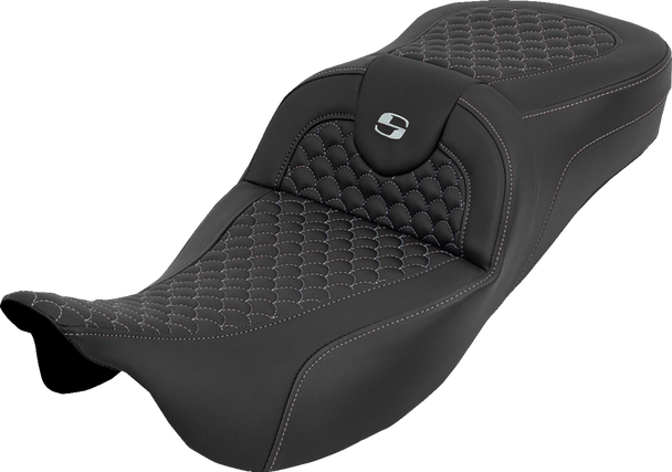Saddlemen 808-07B-20905 Ext Reach RoadSofa Seat - Dragon Scale - FLH/FLT 08-25
