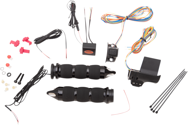 Avon Grips Air-90-A-S-F-RH Heated Grips - Air Cushion - Spike - TBW - Black