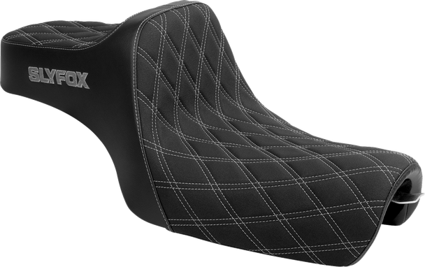 Slyfox 4709D-SlyFox High Noon Seat - Silver Logo - Silver Stitch - XL 04-22