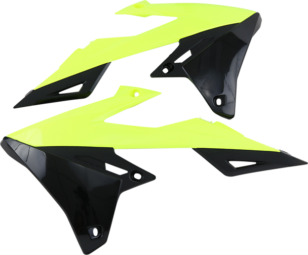Ufo SU04941-Dfluu Radiator Shrouds - Black/Fluorescent Yellow