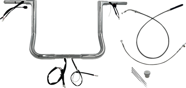 Fat Baggers Inc. 749014 1-1/4" Ez Install Flat Top Handlebar - 14" - Chrome