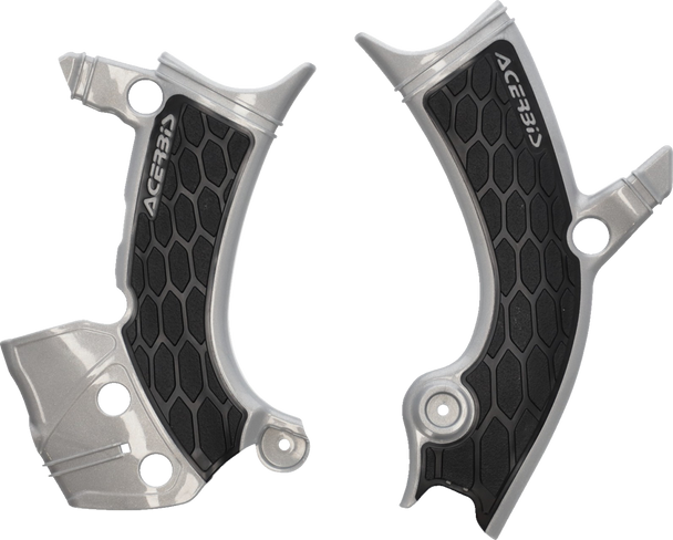 Acerbis 2981441015 X-Grip Frame Guards - Silver/Black - Yz 250/450 F/FX