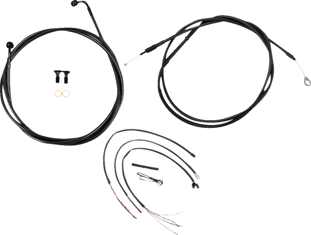La Choppers LA-8156KT2-13M Complete Midnight Braided Cable Kit - 18-22 Softail