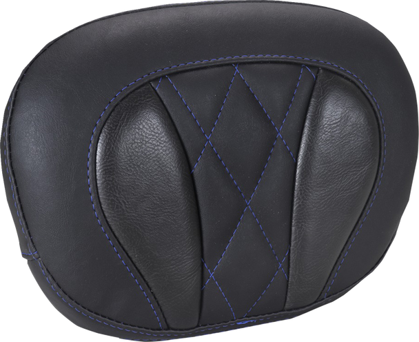 Mustang 88450SB Deluxe Sissy Bar Pad - Diamond - Sky Blue Stitch - FLT/FLH 23-25