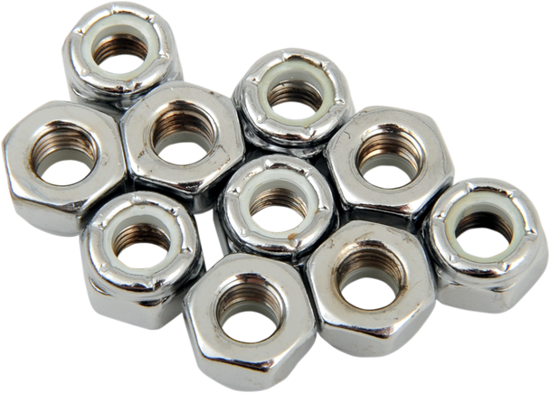 Drag Specialties DS-190525 Nuts - Nylon - Chrome - 1/4"-28