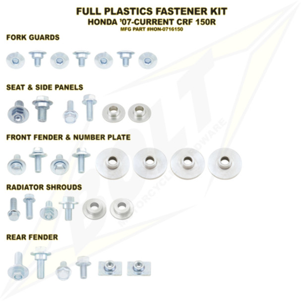 BOLT HON-0716150 FASTENER KIT BODY CRF150R