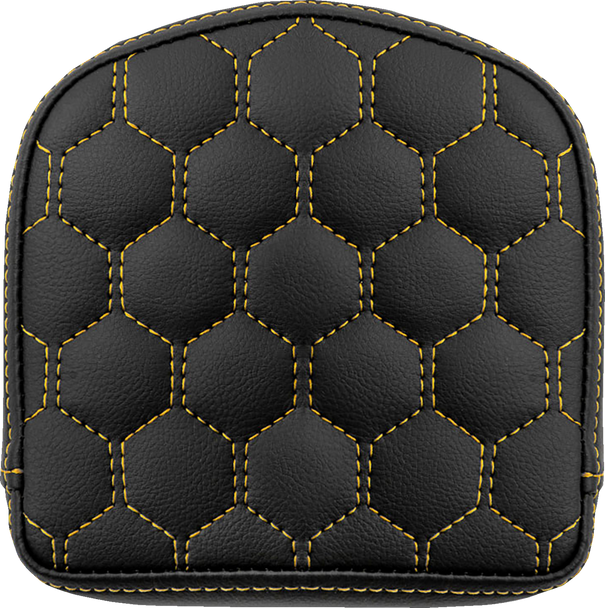 Saddlemen 040849GOL RoadSofa Sissy Bar Pad - Honeycomb - Gold Stitching