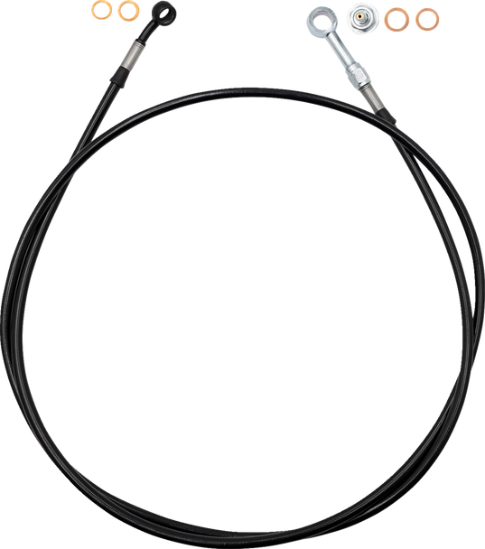 FAT Baggers INC. 100066-B Ez Install Brake Line - 66" - Black Braid