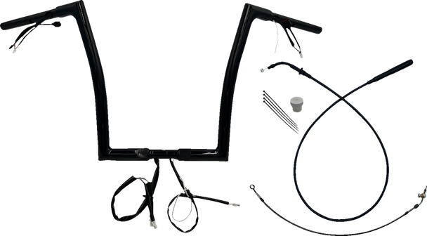 Fat Baggers Inc. 749914-B 1-1/4" Ez Install Flat Top Handlebar - 14" - Black