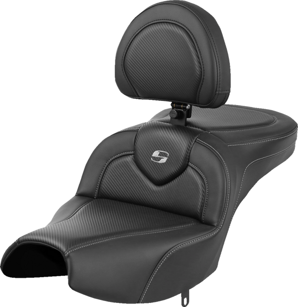 Saddlemen I22-02-185BR Roadsofa Seat - w/ Backrest - CF - Indian Pursuit 22-24