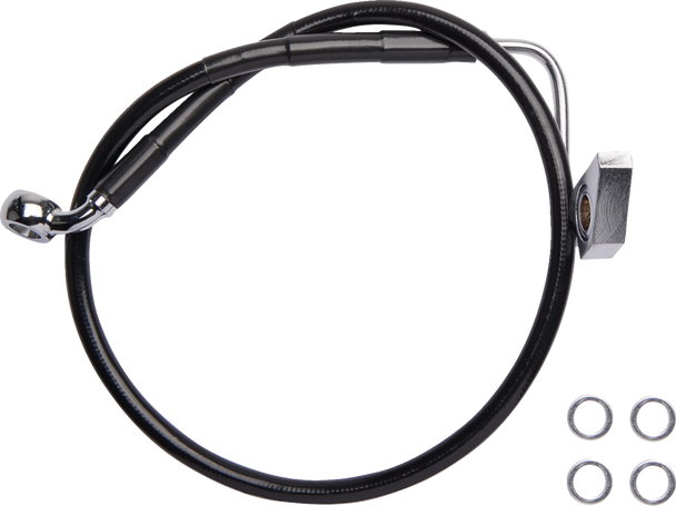 Drag Specialties 1741-6337 Brake Line - Rear - ABS - Black