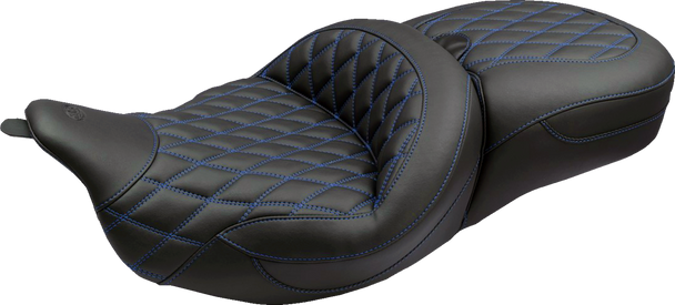 Mustang 89538SB Super Touring Seat - Sky Blue Stch FLH/FLT 08-25
