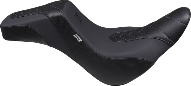 Mustang 76323GM Signature Series Squareback Seat - Chevron - Softail 18-24