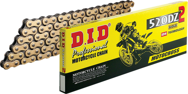 DID M520DZ2X112RB 520 DZ2 - Drive Chain - 112 Links - Gold and Black