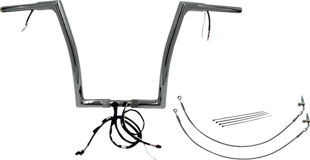 Fat Baggers Inc. 702914 Ez Install Wired 1-1/4" Flat Top Handlebar Kit - 14"