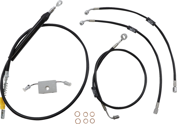 La Choppers LA-8157KT-16B Standard Black Vinyl Handlebar Cable/Brake Line Kit