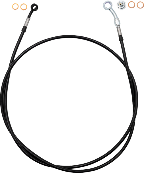 FAT Baggers INC. 110063-B Ez Install Brake Line - 63" - Black Braid