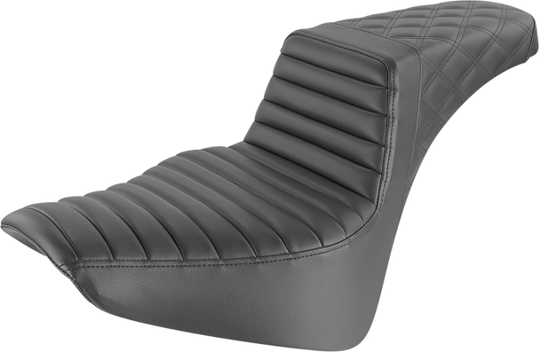 Saddlemen 818-33-176 Step-Up Seat - Front Tuck-n-Roll/Rear Lattice Stch - Black