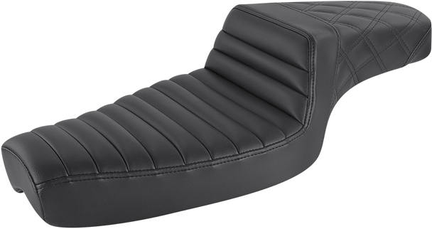 Saddlemen 879-03-176 Step-Up Seat - Front Tuck-n-Roll/Rear Lattice Stch - Black