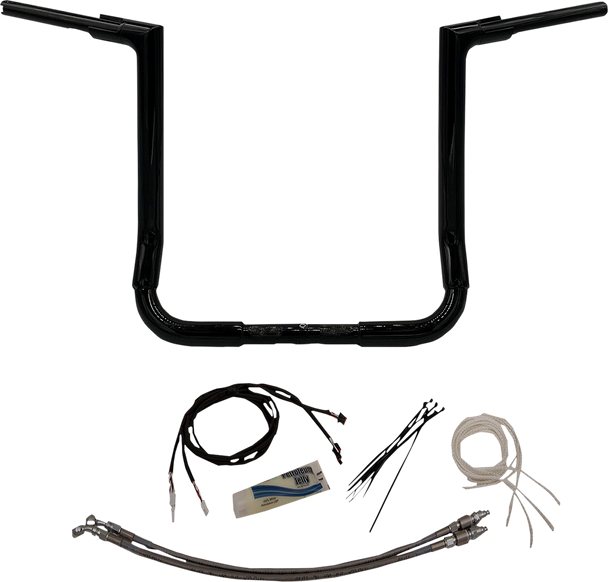 Fat Baggers Inc. 609216-B 1-1/2" Ez Install Flat Top Handlebar Kit - 16" - Black