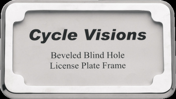 Cycle Visions Chrome 4" x 7" Beveled Universal Rear Flat license Plate Frame
