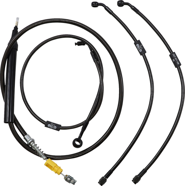 La Choppers LA-8157KT-16M Standard Midnight Braided Handlebar Cable/Brake Line