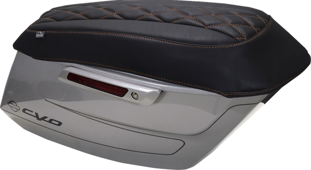 Mustang 88470MO Deluxe Diamond Saddlebag Lid Cover - FLH/FLT 23-25