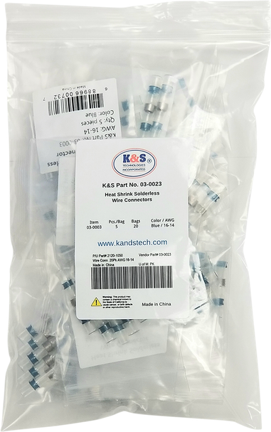 K&S Technologies 03-0023 Wire Connector - 20PK - Awg 16-14