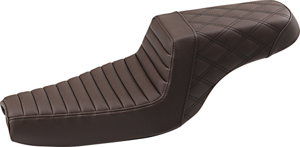 Saddlemen 807-11-176BR Step-Up Seat - Front Tuck-n-Roll/Rear Lattice Stch
