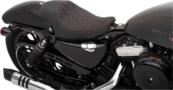 DRAG SPECIALTIES SEATS 0804-0746 SEAT 3/4 SOLO DDRED YNYL