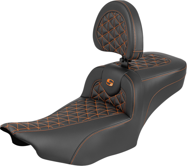 Saddlemen 823-07-211B3 Roadsofa Ext Reach Seat - w/ Backrest - FLH/FLT 23-25