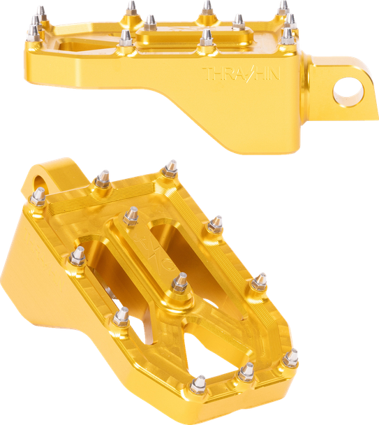 Thrashin Supply CO. TSC-2022-5-D Aggressor Foot Pegs - Rear - Gold - HD 72-25