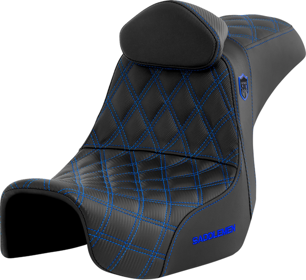 Saddlemen SC80604BLURT Pro Series SDC Perf Seat - w/ Backrest - Dyna 06-17