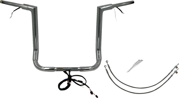 Fat Baggers Inc. 601216 Ez Install Wired 1-1/2" Flat Top Handlebar Kit - 16"