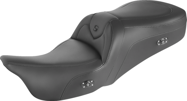 Saddlemen 897-06-187HCT Htd RoadSofa Seat - Black W/Black Stitching