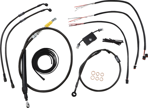 La Choppers LA-8157KT2-13M Complete Midnight Braided Cable Kit - 18-24 Softail