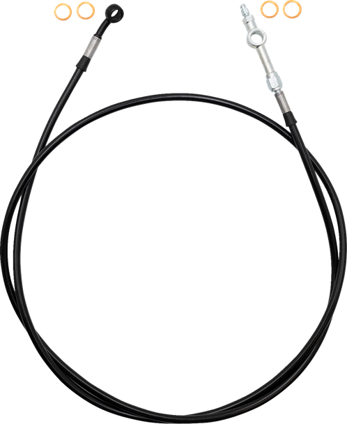 FAT Baggers INC. 120064-B Ez Install Brake Line - 64" - Black Braid