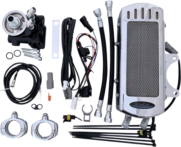 Ultracool IN-1C Oil Cooler Kit - Chrome - for Indian