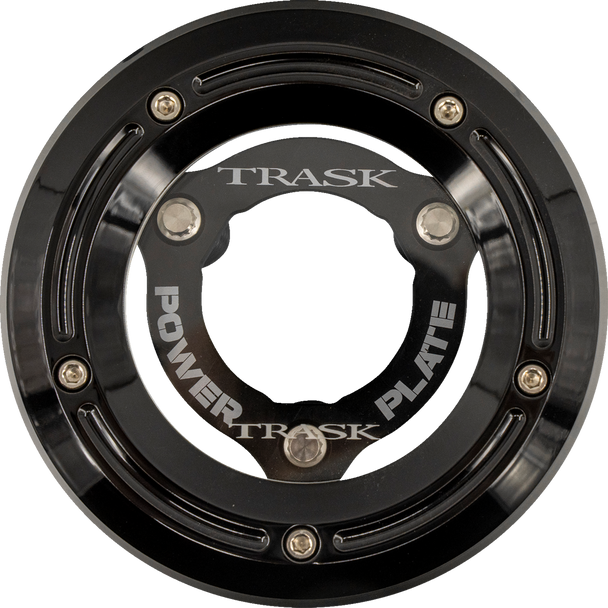 Trask TM-0052-BK-BK Derby Cover with Power Plate - Black - Kit - 18-25 Softail