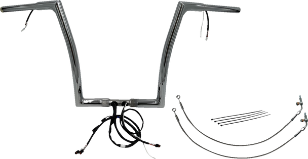 Fat Baggers Inc. 701914 Ez Install Wired 1-1/4" Flat Top Handlebar Kit - 14"