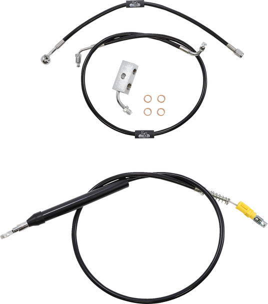 La Choppers LA-8155KT-16B Standard Black Vinyl Handlebar Cable/Brake Line Kit