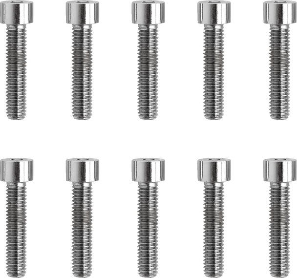 Drag Specialties DS-190598S Bolts - Smooth/Fine Thread - #10-32 x 7/8" - 10 Pack