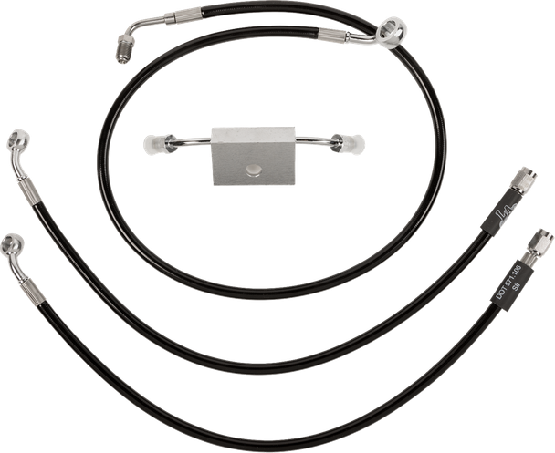 LA Choppers LA-8154B16B Brake Line - 15" - 17" Ape Hanger Handlebars - Black