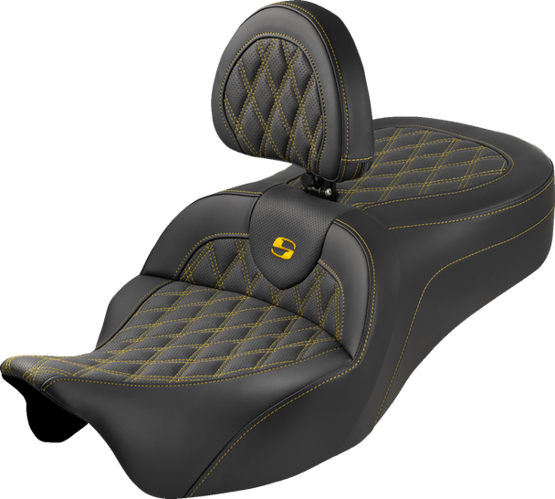 Saddlemen 808-07B-182SB7 Roadsofa King Seat - w/ Backrest - FLH/FLT 08-25